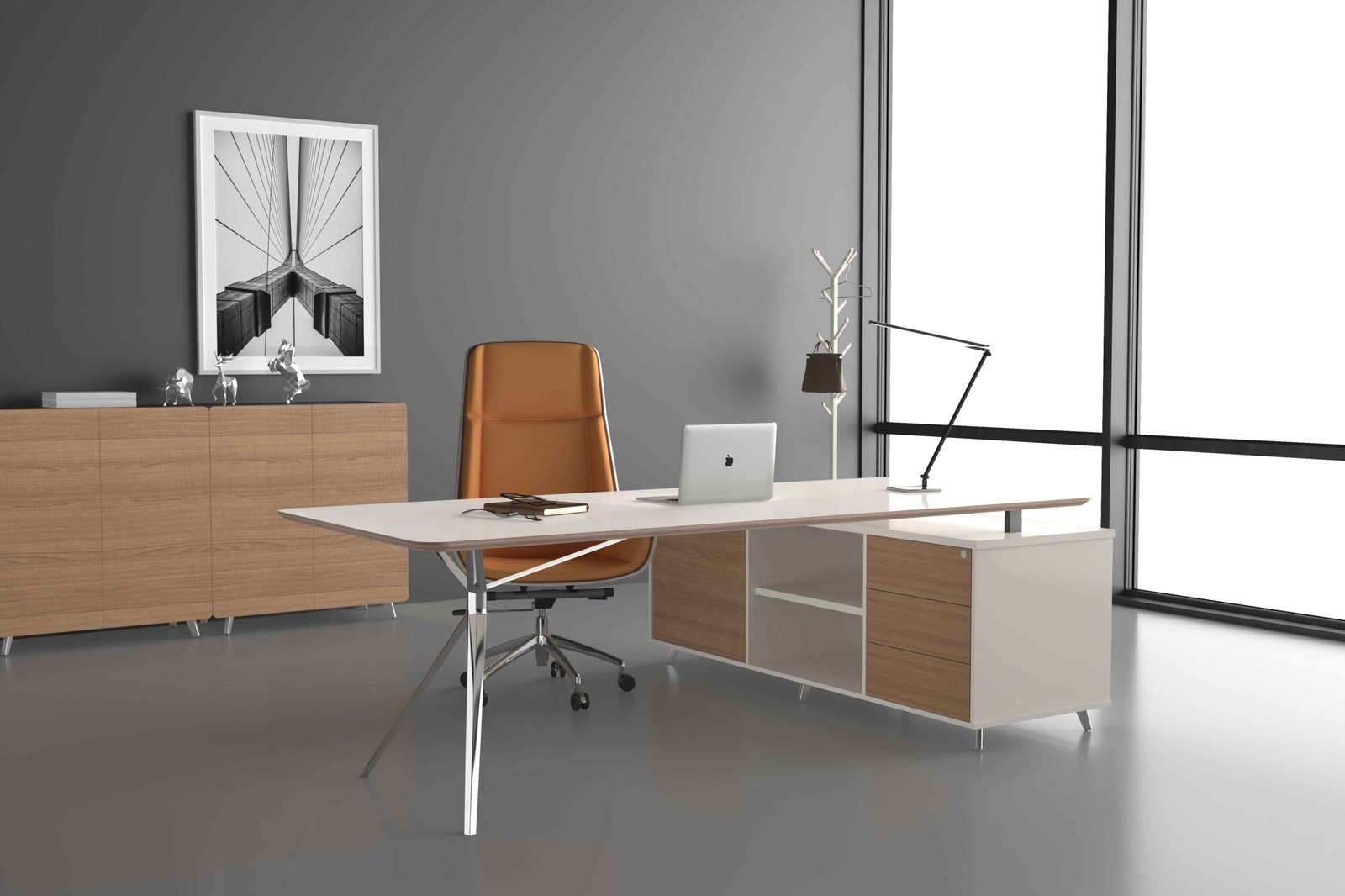 Lycar executive desk with cabinet