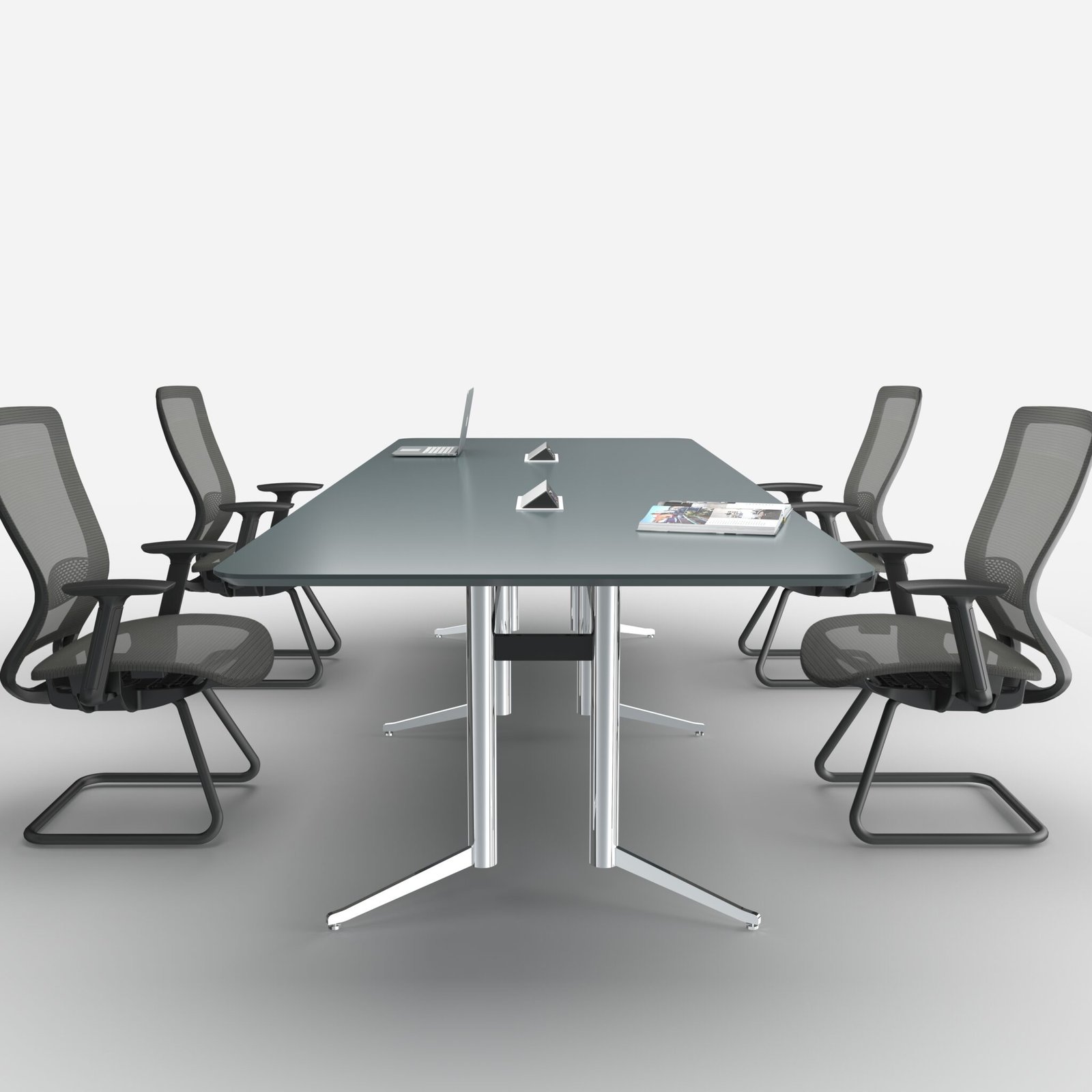 Noah conference table with paired central supports