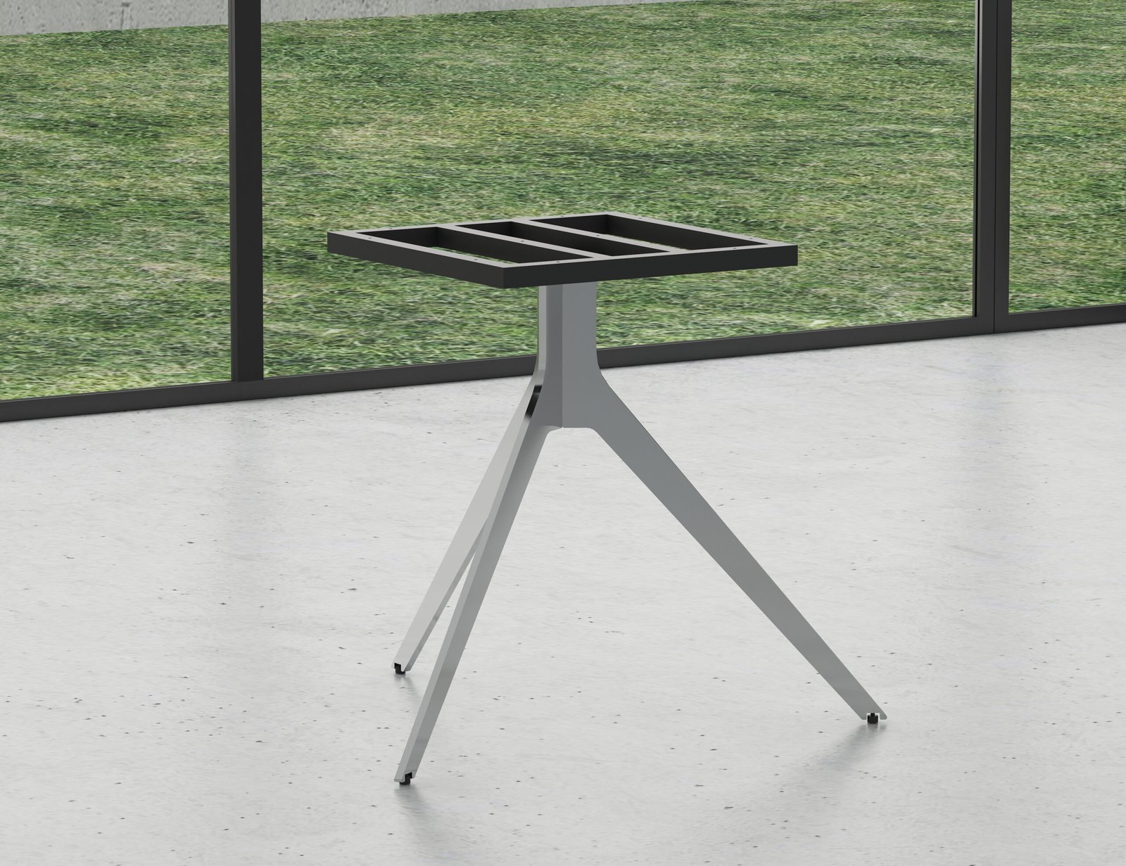 Freya central three-leg negotiation table base