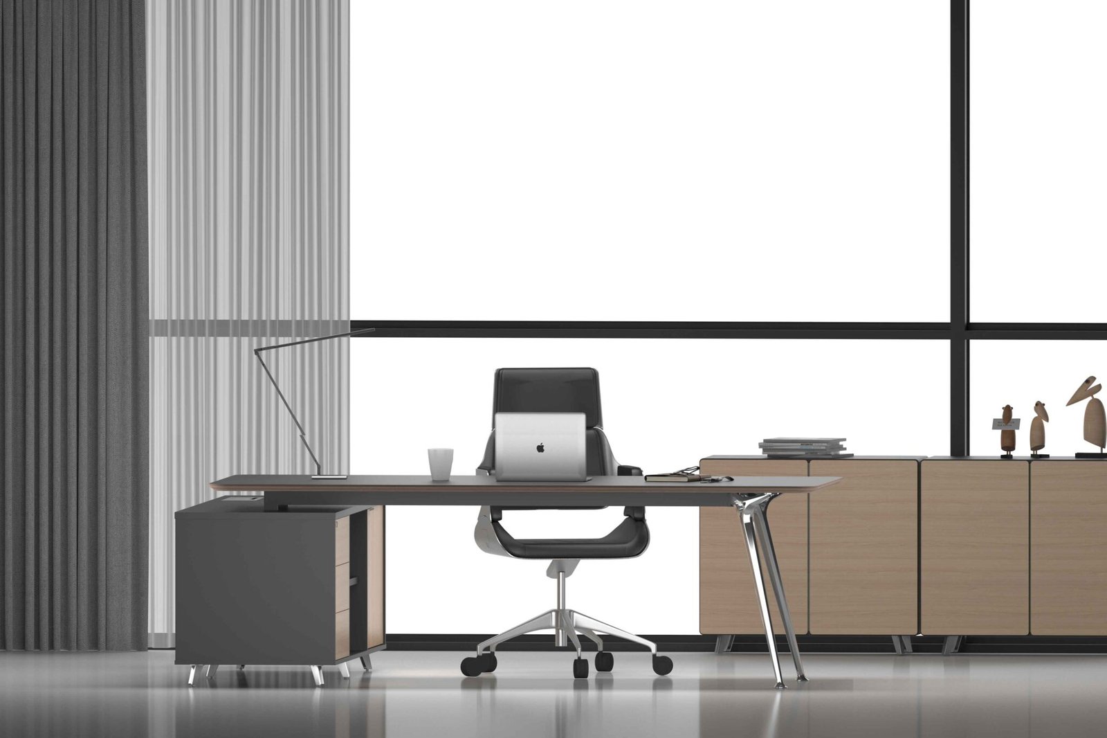 FN executive desk with cabinet
