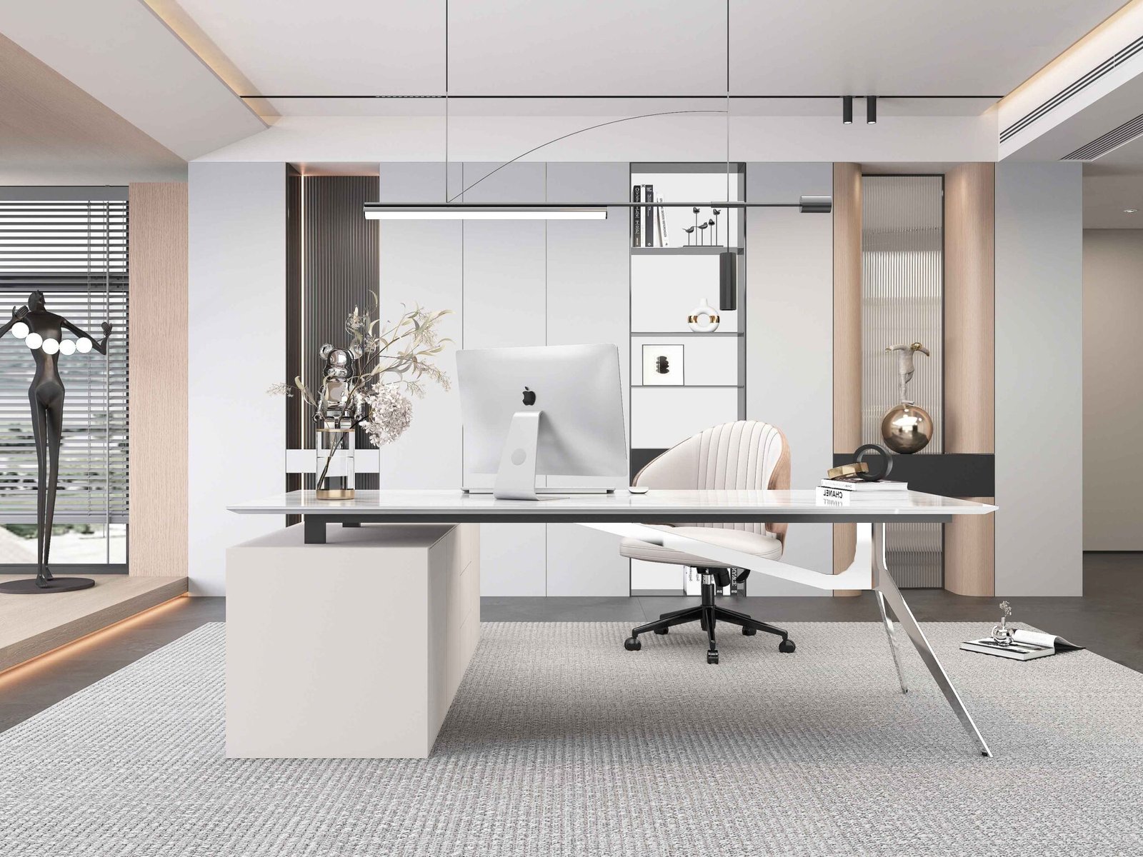 Freya executive desk with cabinet