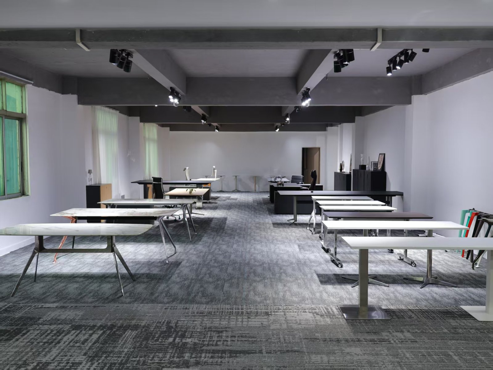 Meeting tables displayed inside the NORDA showroom