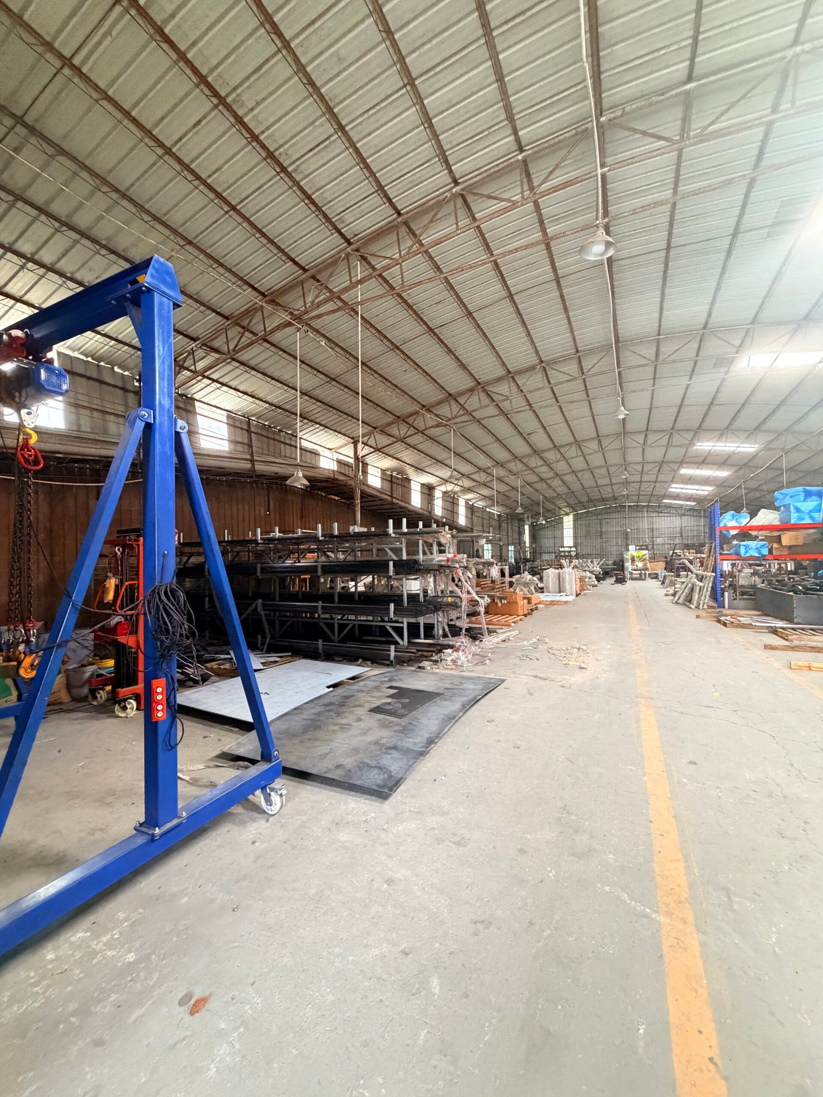 Furniture manufacturing equipment and work areas in the NORDA factory