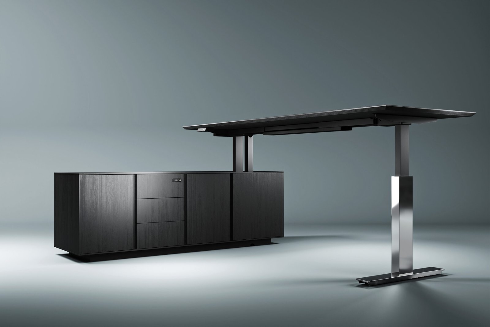 Norda stainless steel height adjustable office desk